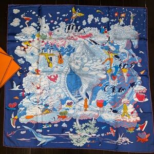 Hermes illustrated Silk Scarf